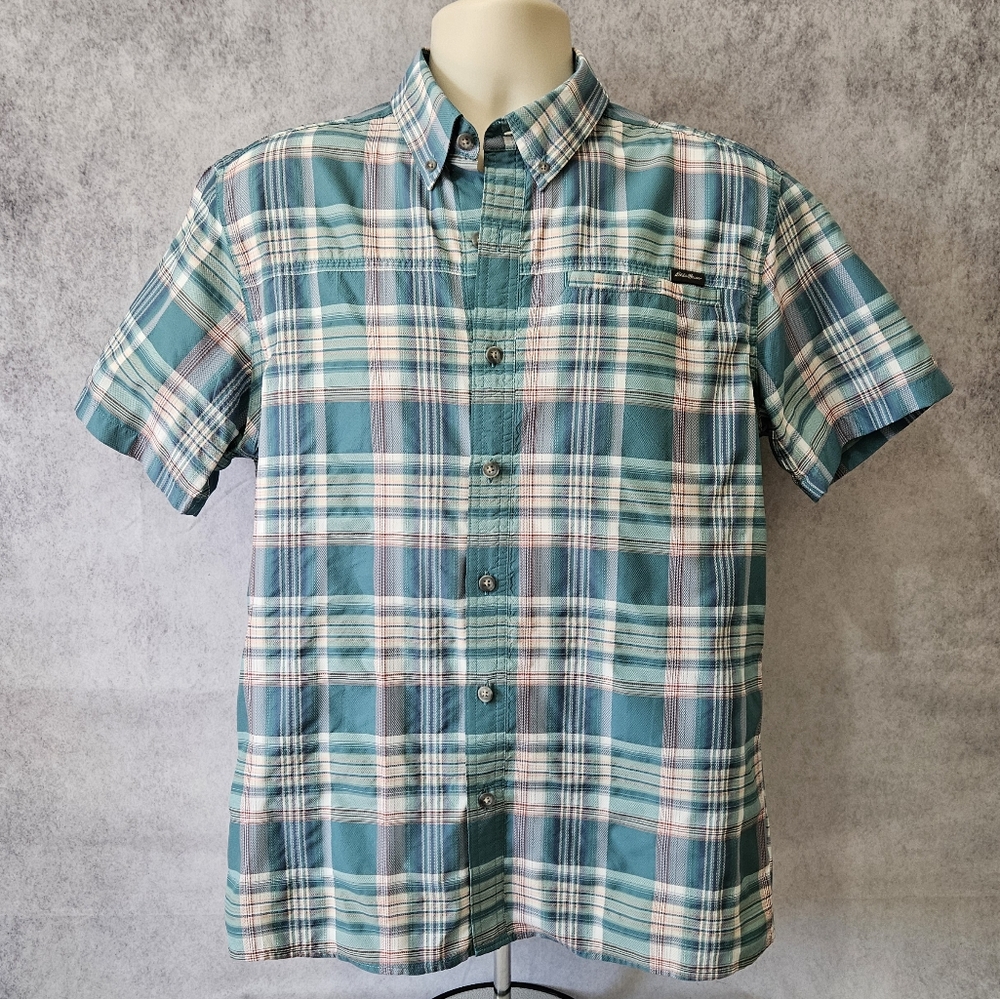 Eddie Bauer Travex Plaid Short Sleeve Button Down Shirt - Picture 7 of 10